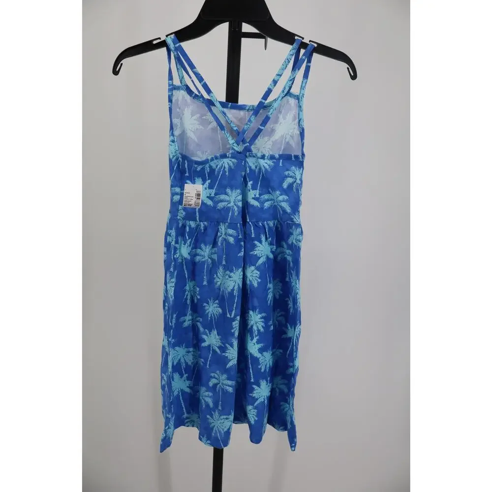 NEW The Children's Place Dress Girl Kids Blue Palm Tree Crossback Size XL